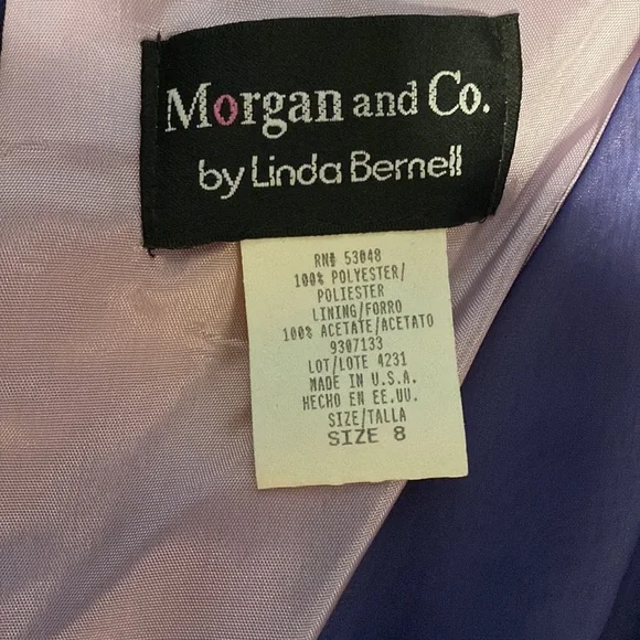Morgan and Co. by Linda bernell size 8 bridesmaids dress blue periwinkle - Picture 2 of 9